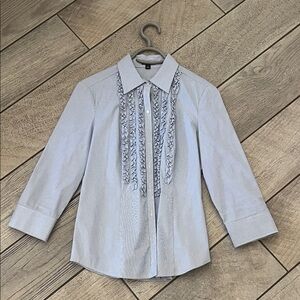 Ann Taylor Blue Striped Blouse